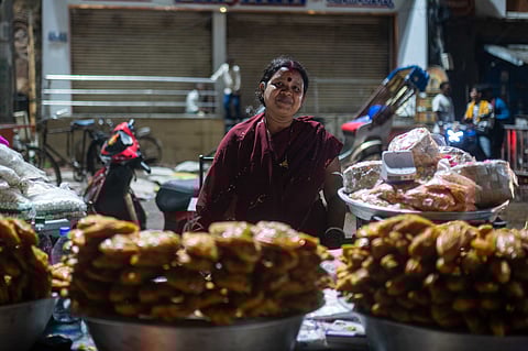 The colourful local streets of Puri showcase the glistening khaja